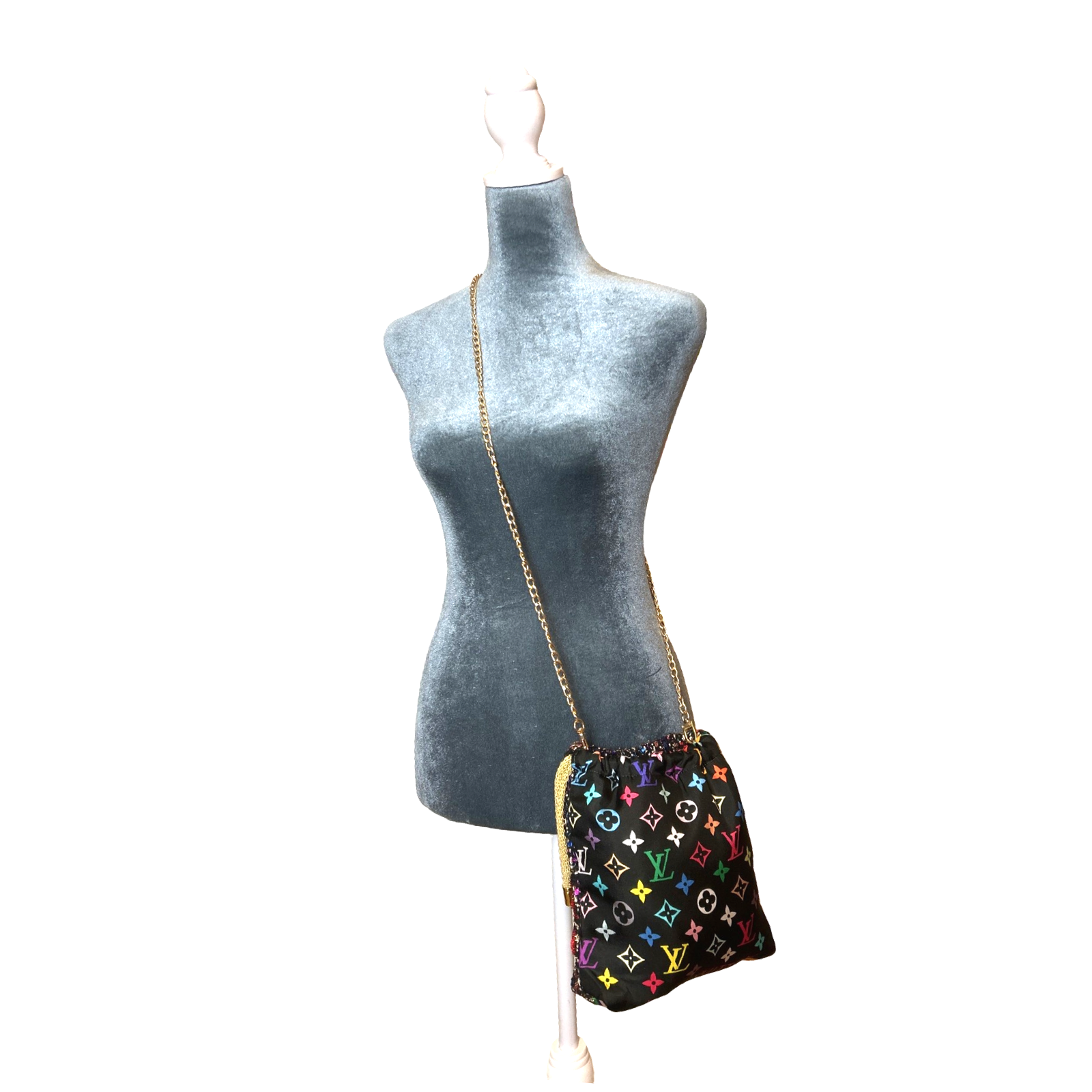 Sac bandoulière vintage écharpe Monogram Noir Louis Vuitton