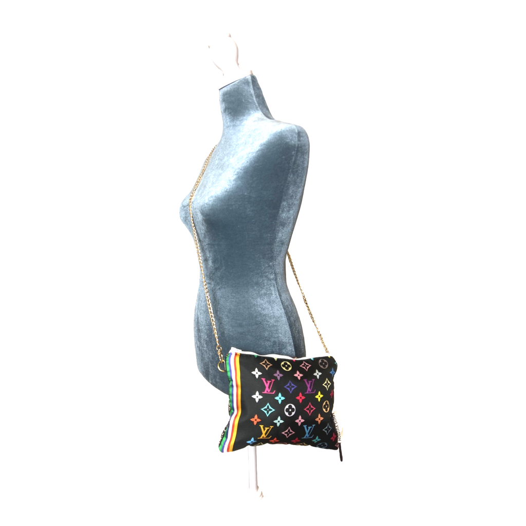 Sac bandoulière en soie vintage à monogramme LV Louis Vuitton
