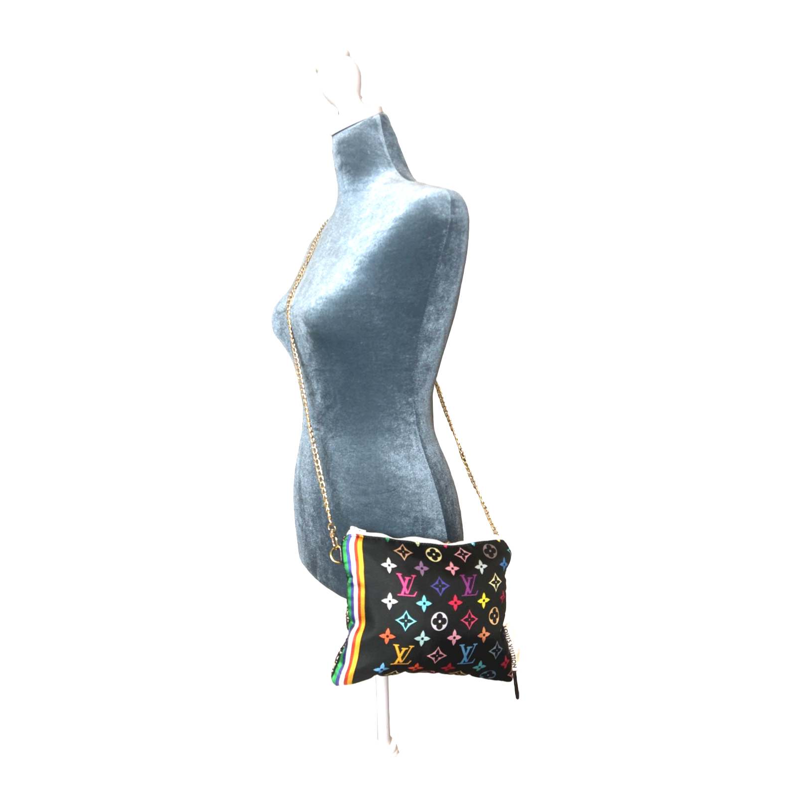 Sac bandoulière en soie vintage à monogramme LV Louis Vuitton