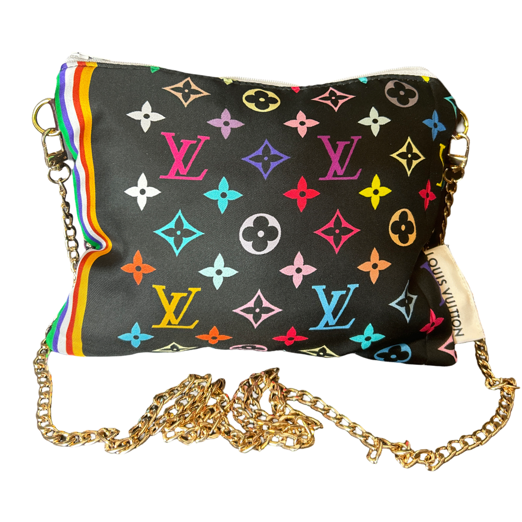 Sac bandoulière en soie vintage à monogramme LV Louis Vuitton