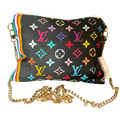 Sac bandoulière en soie vintage à monogramme LV Louis Vuitton