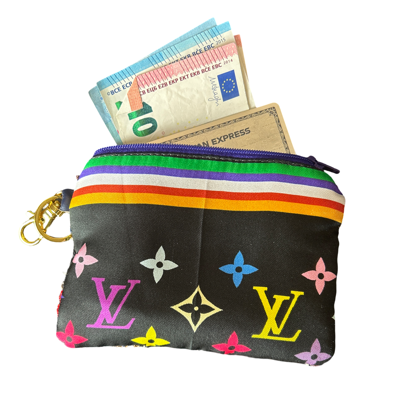 Porte-clés Sac Écharpe en Soie Vintage Monogram Noir Louis Vuitton
